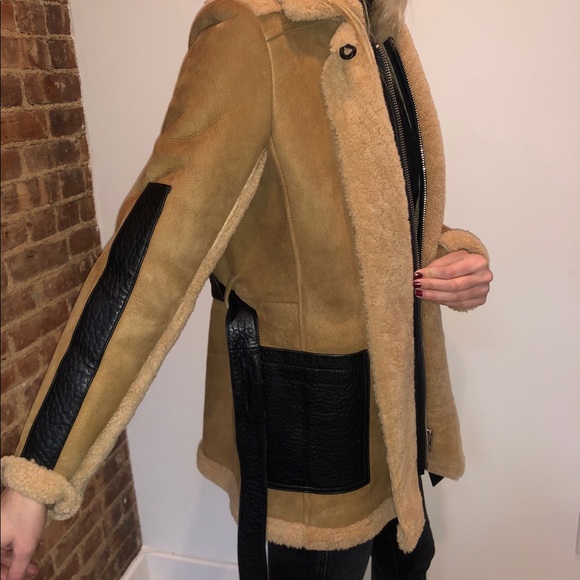 Maje Real Lamb Shearling Coat - Picture 4 of 7